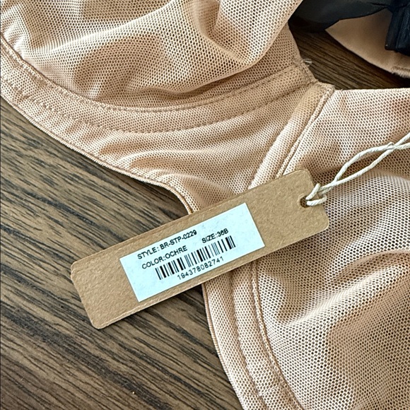 SKIMS‎ Mesh Strapless Underwire Bra SZ 36B IN Ochre NEW With Tags - Picture 4 of 9